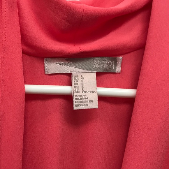 Chiffon High-Low Wrap Dress in Coral - Picture 3 of 8